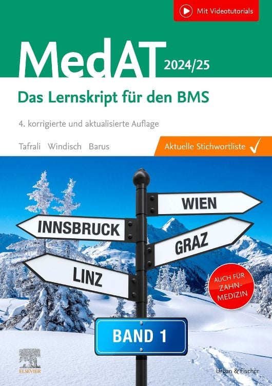 Cover des MedAT Lernskripts für den BMS von Elsevier